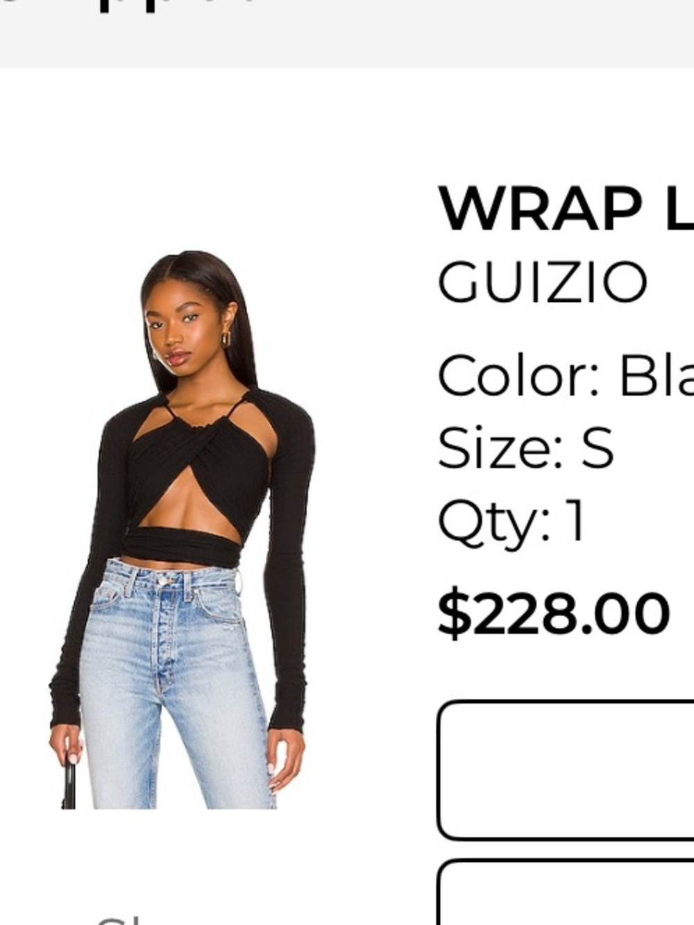 Guizio Wrap Long Sleeve Halter Top